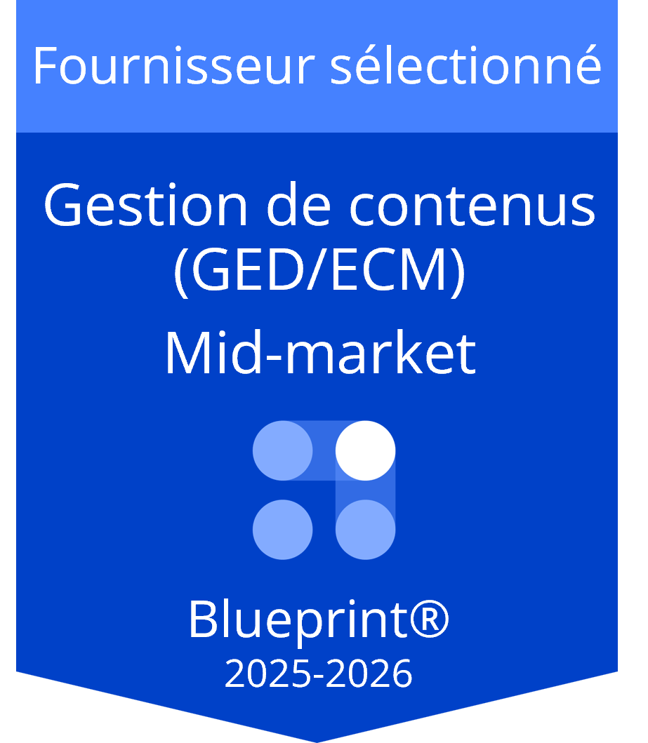 Badge Blueprint gestion de contenus 2025