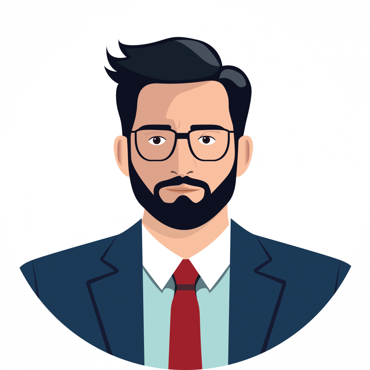 Avatar illustré d'un homme, version blanche
